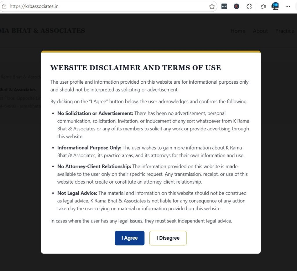 standard legal disclaimer that locks the content until users click on I agree