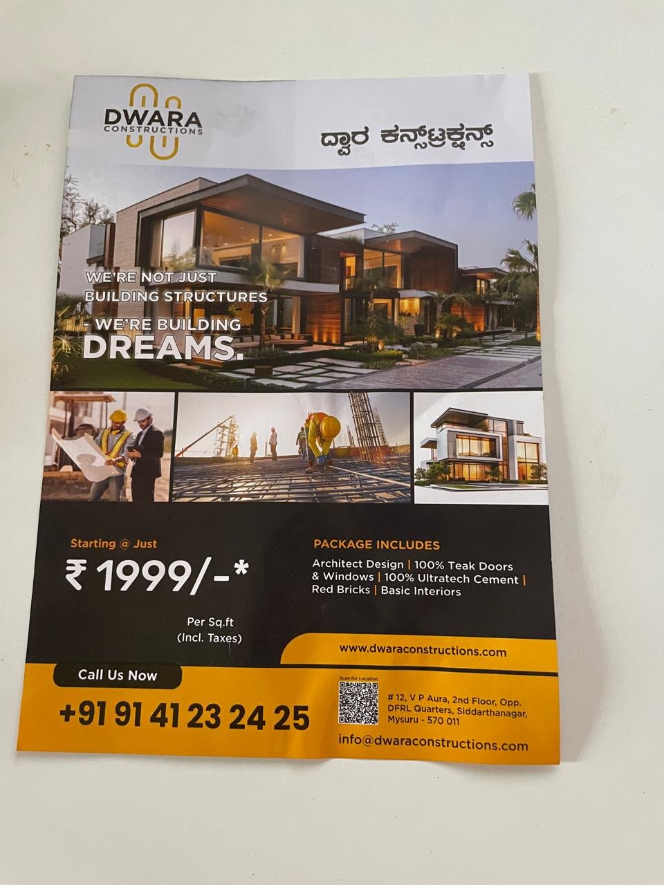 Dwara Construction: The Newspaper Insert That Started Everything